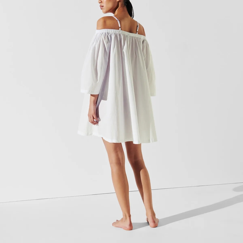 Karl Lagerfeld Kleid K/SIGNATURE&nbsp;SCHULTERFREIES STRANDKLEID weiss (Image 4)