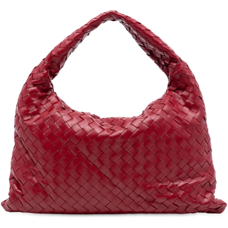 Bottega Veneta Schultertasche Small Calfskin Intrecciato Hop Hobo rot