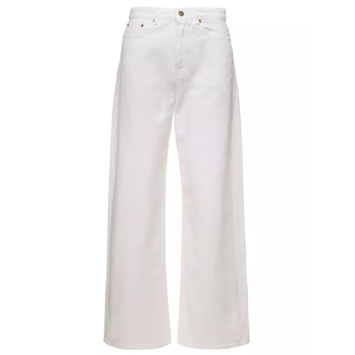 Golden Goose White Wide 5-Pocket Jeans In Cotton Denim White Jeans
