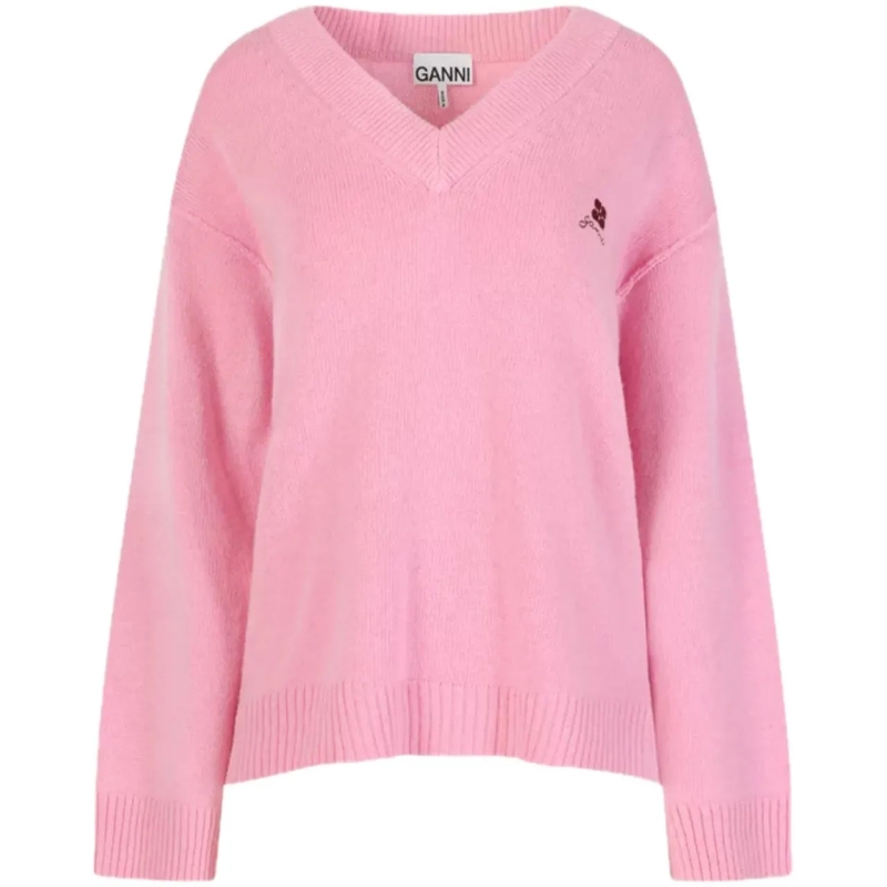 GANNI  pull roze rose