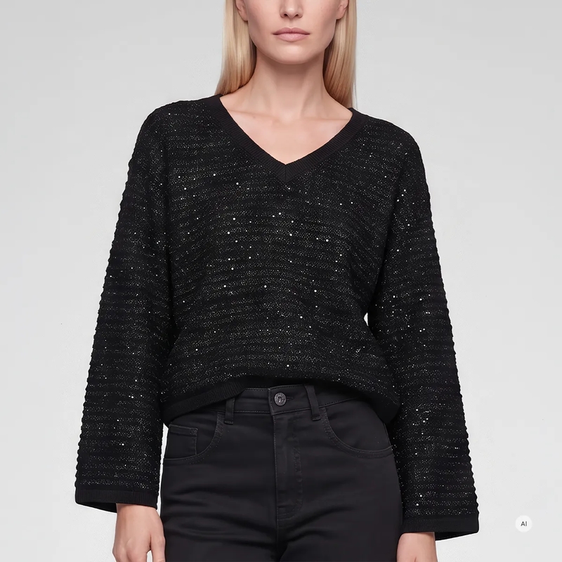 Marc Aurel Pullover Pullover in sparkling 3D-Optik schwarz(Image 3)