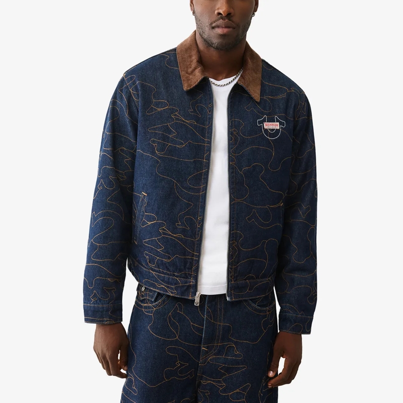 True Religion Daunenjacke Jeansjacke Oversized blau(Image 6)