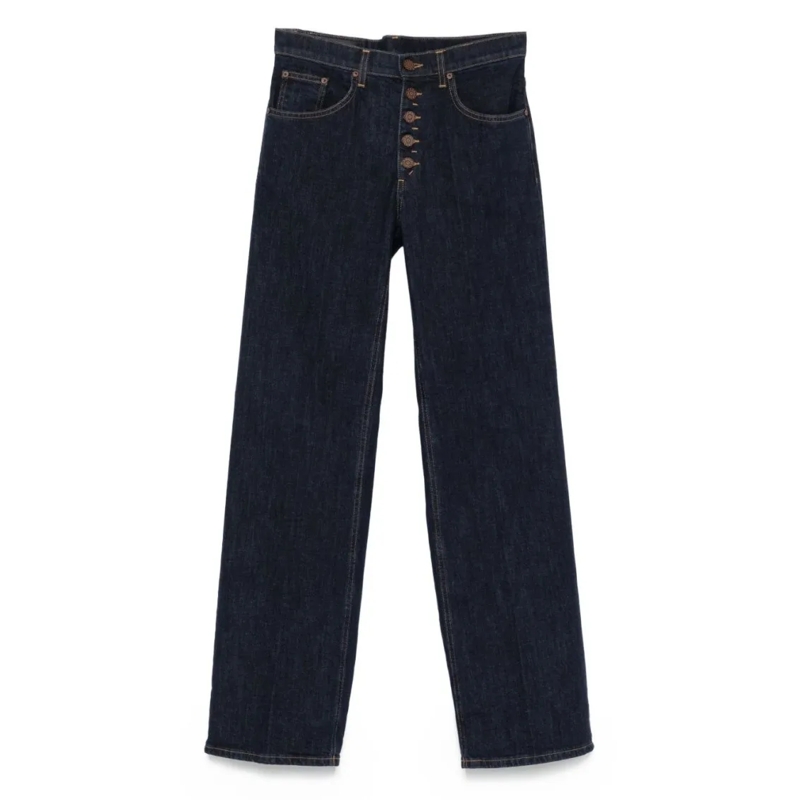 Dondup Jeans High-Waisted Indigo Denim Jeans With Straight-Leg  Black