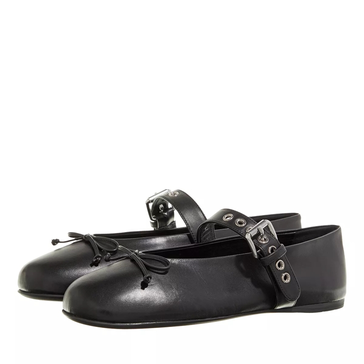バレエシューズ MIU MIU  ballerina in leather with elasticated strap Miu Miu Leather Ballerina Shoes | Pink | FARFETCH