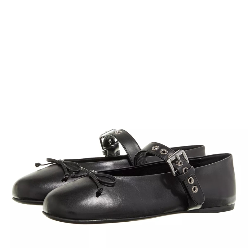 Miu Miu Ballerinas Leather Ballerina Black
