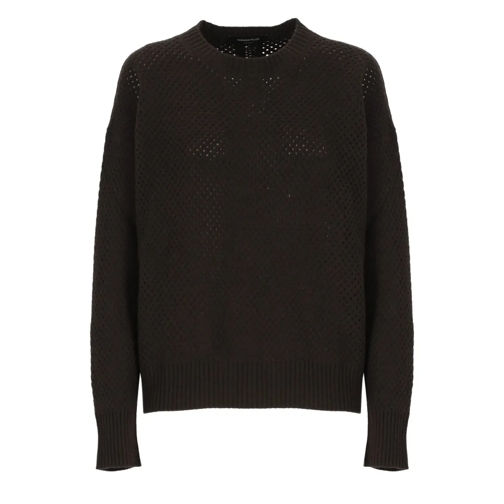 Fabiana Filippi Pullover Brown Wool And Silk Sweater Black