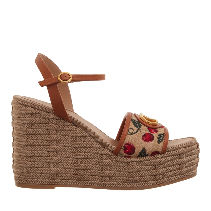 Valentino Garavani Sandaletten mit Absatz Wedge Espadrillas Naturale