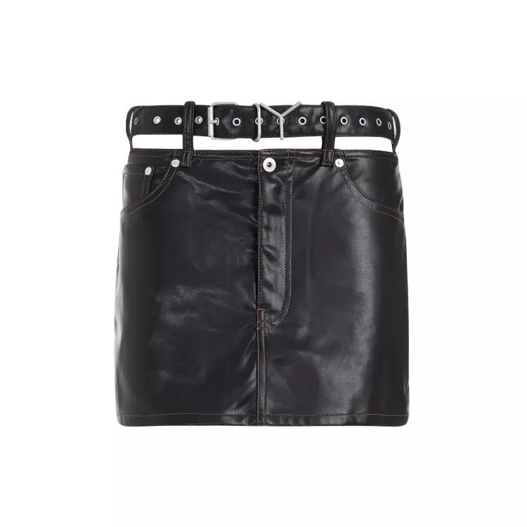 Paris Best - Belt Black Polyester Mini Skirt - Größe 38 - black