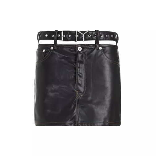 Paris Best Belt Black Polyester Mini Skirt Black 