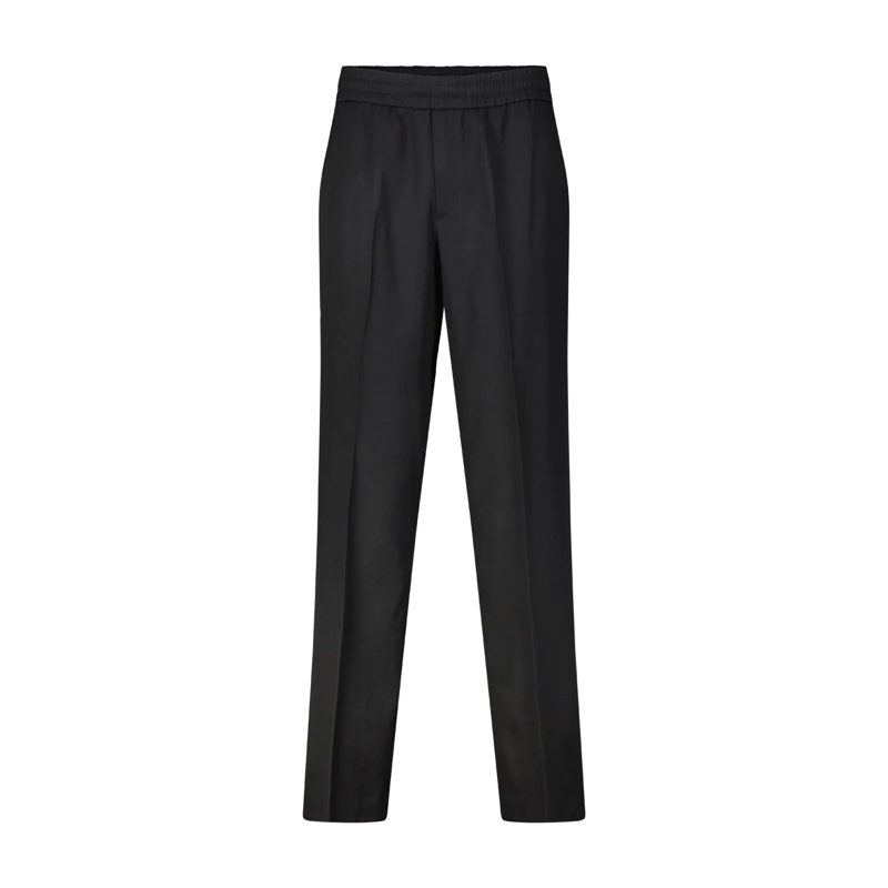 Golden Goose Pantalons décontractés Relaxed-Fit Hose aus Fleece-Wolle Schwarz