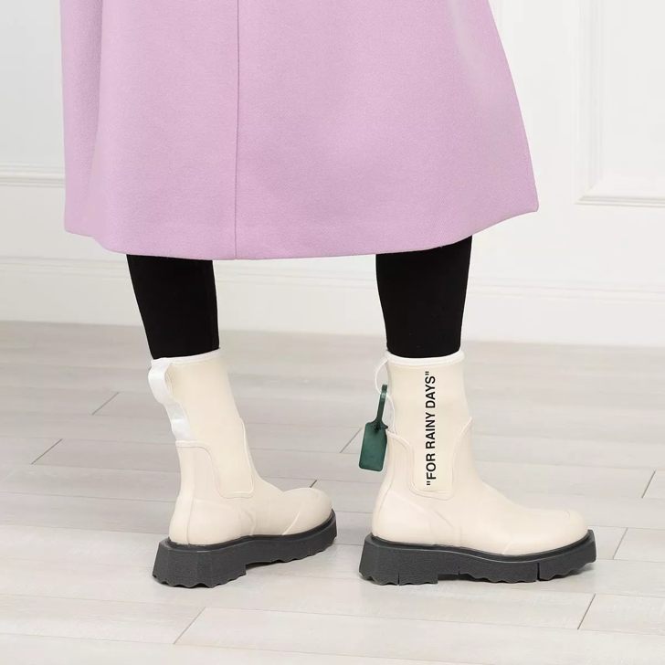 Off-White Sponge Rubber Rainboot White Black | Rain Boot