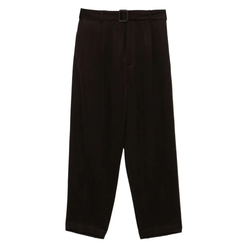 Emporio Armani Anzugshose Straight-Leg Trousers With Waist Belt Black