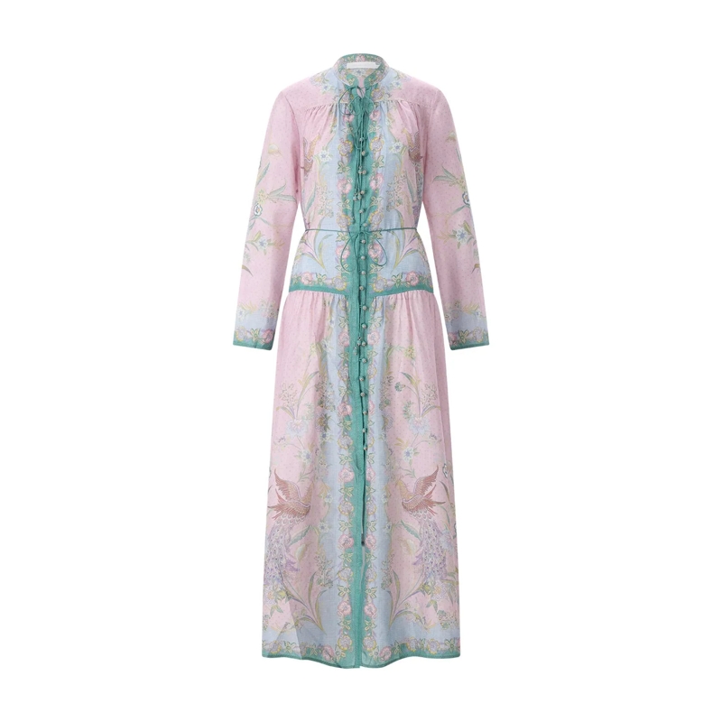 Zimmermann Maxikleid Maxikleid Indra aus Seide pink