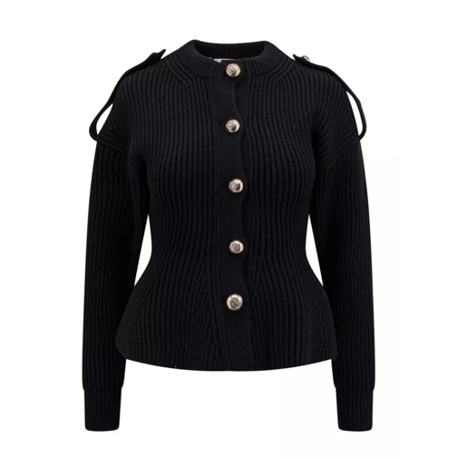 Alexander McQueen Ribbed Wool And Cashmere Cardigan Black Cardigan