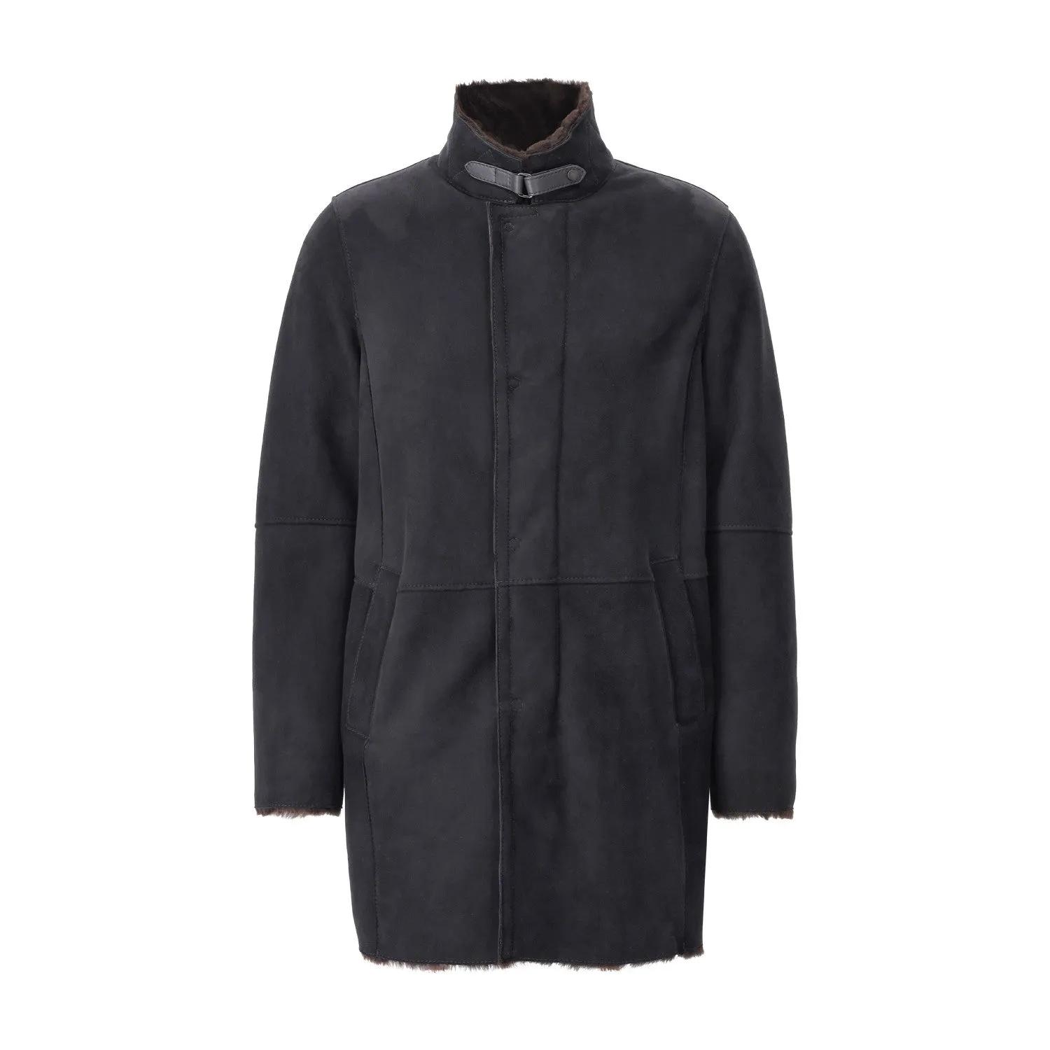 Werner Christ - Mantel Vittorio aus Lammfell - Größe 48 - blau