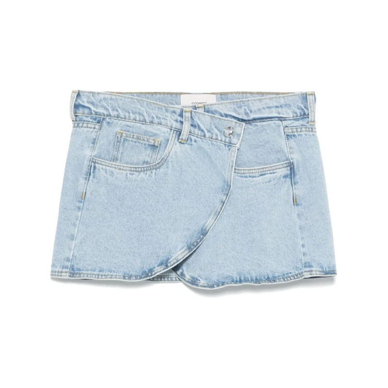 Coperni Jeansrock Asymmetrical Mini Denim Skirt Blue