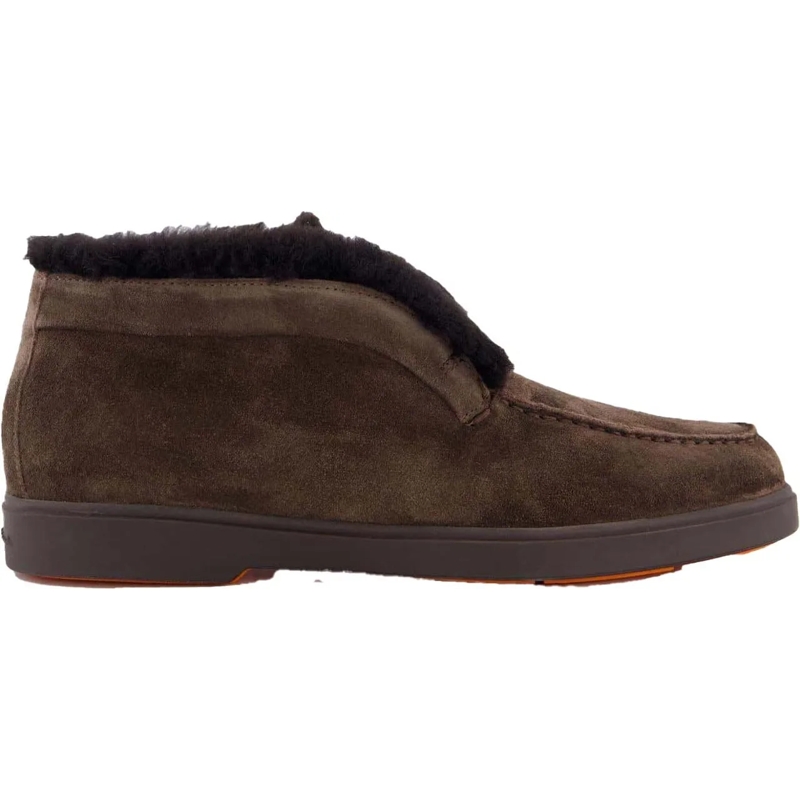 Santoni Mocassin Dames Fortune Fur Loafer Bruin braun