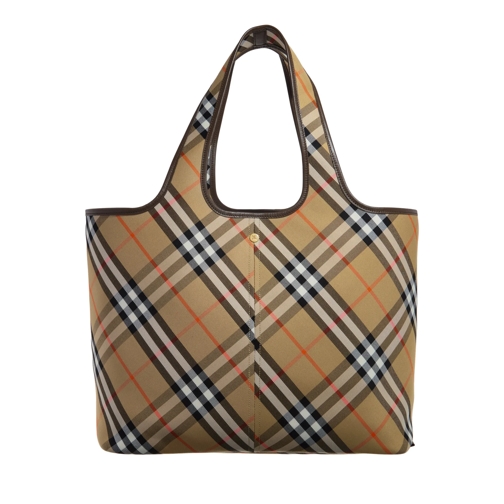 Burberry Shopper Medium Sized Shopper Check Pattern Sand