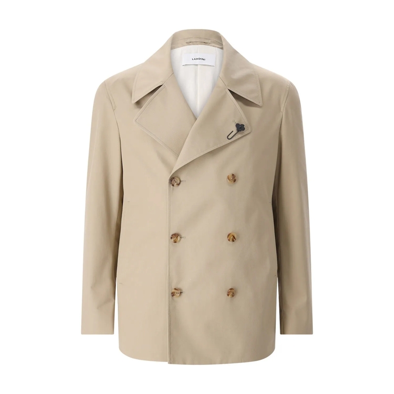 Lardini Übergangsjacke Kurzmantel Paruiz aus Baumwolle beige