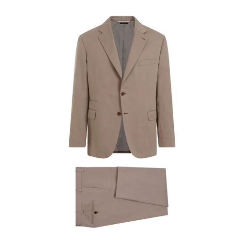 Brioni Anzugkombinationen Beige Cotton Suit Brown