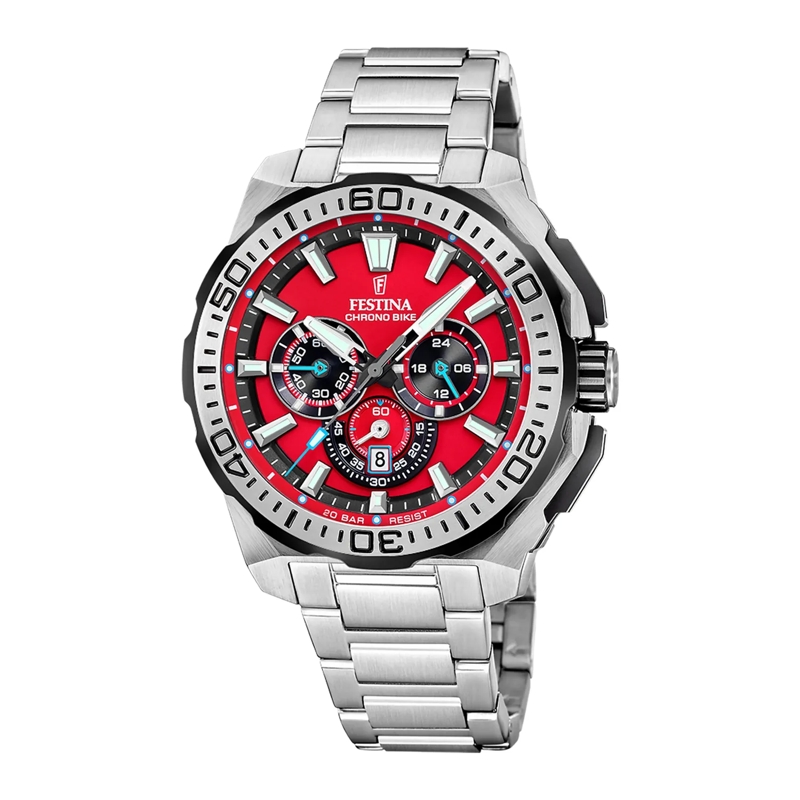 Festina Chronograph Chrono Bike Uhr Silber