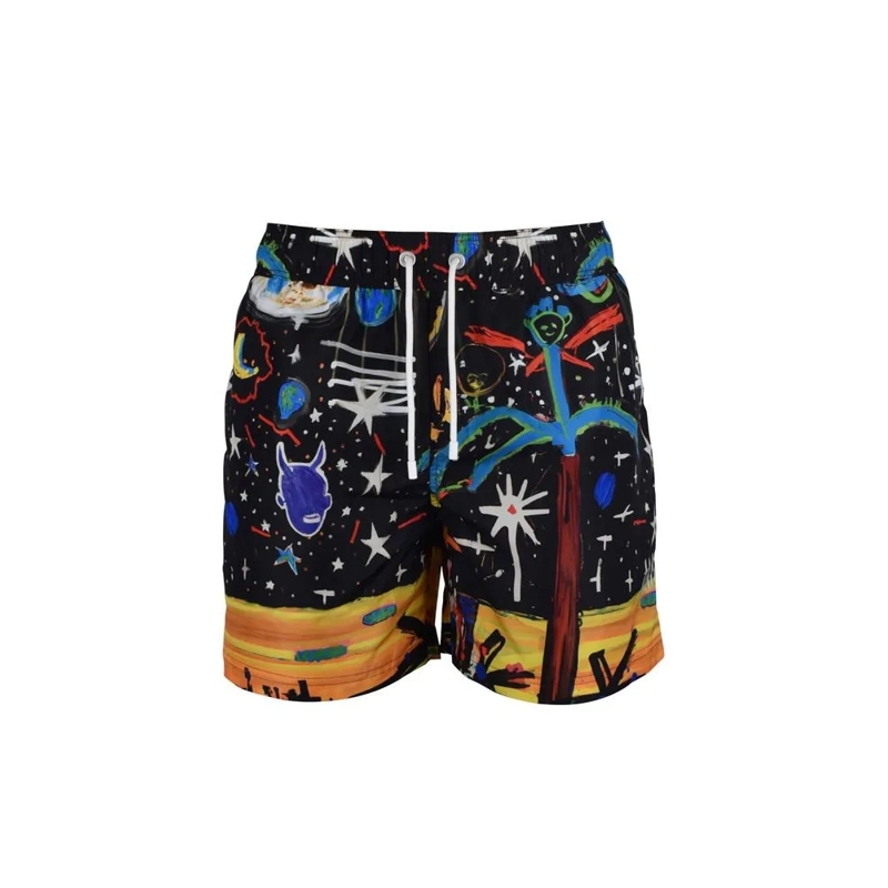 Palm Angels  Black Polyester Swim Shorts Black