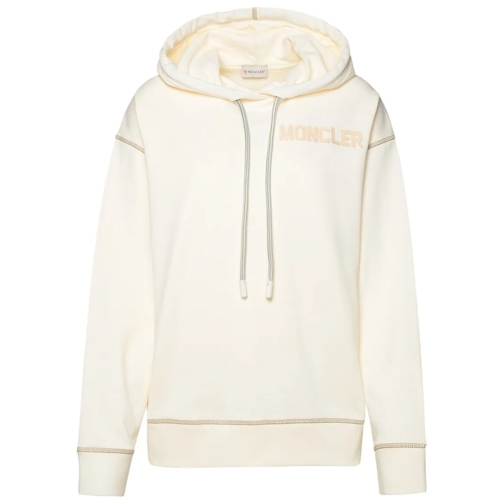 Moncler Hemden Ivory Cotton Hoodie Neutrals