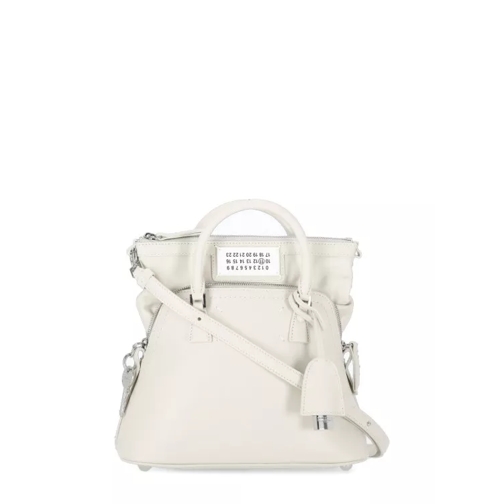 Maison Margiela Ivory Smooth Leather Hand Bag Two Handles White Cross body-väskor