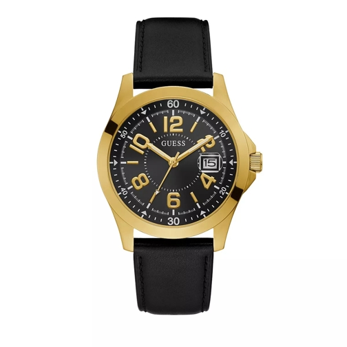 Guess Sport Genuine Leather Watch Black Multifunktionsuhr