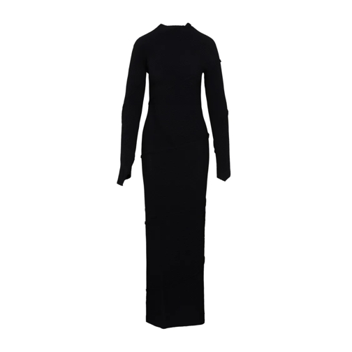 Balenciaga Maxikleider Spiral Black Viscose Maxi Dress Black