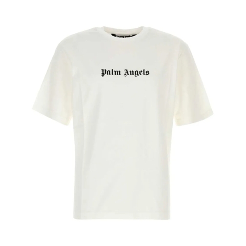 Palm Angels T-Shirts Cotton T-Shirt With Logo White