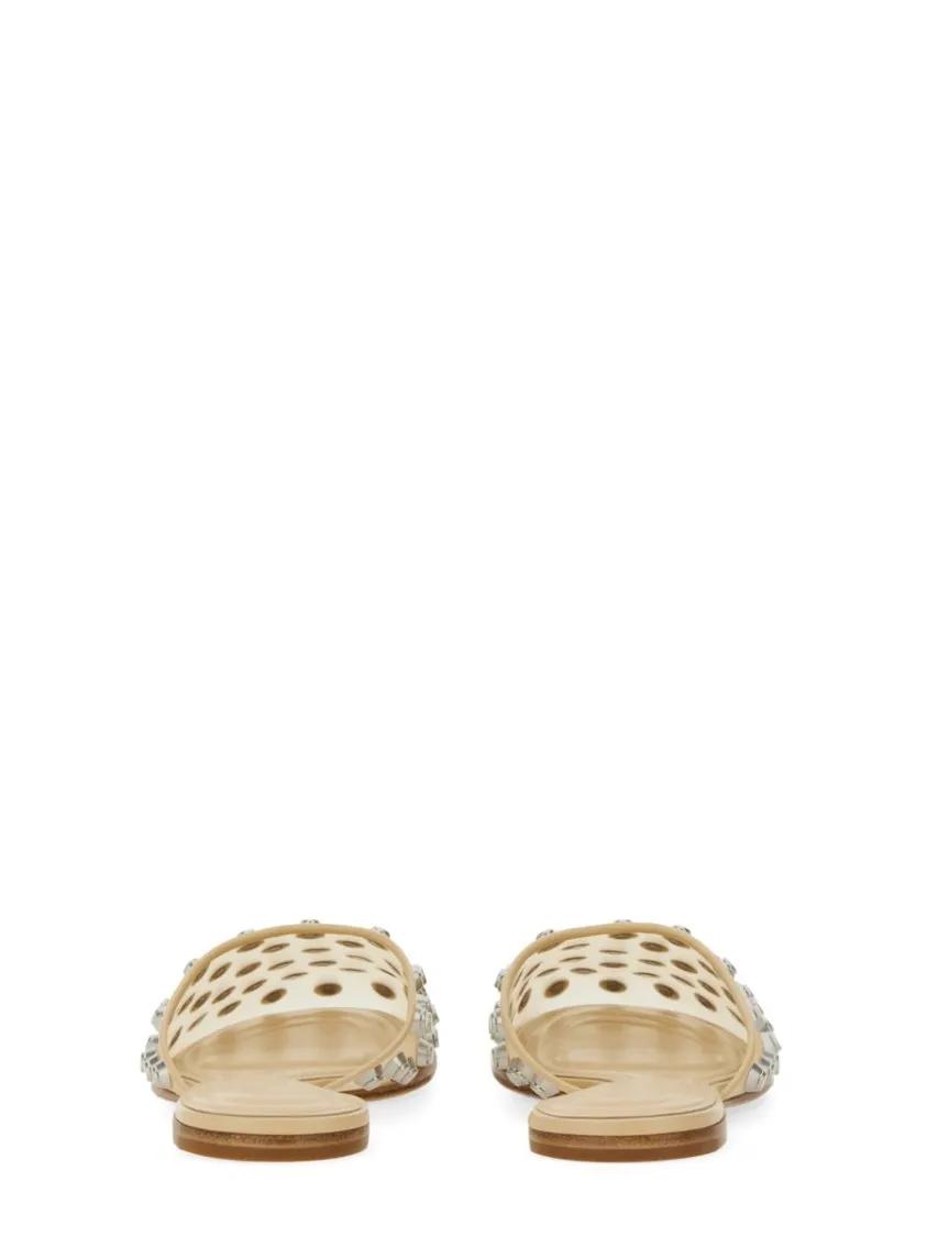 Thumbnail - Alexander Wang Sandalen - "Rhodes"Transparent Sandals With Metallic Studs - Gr. 39 (EU) - in Braun - für Damen