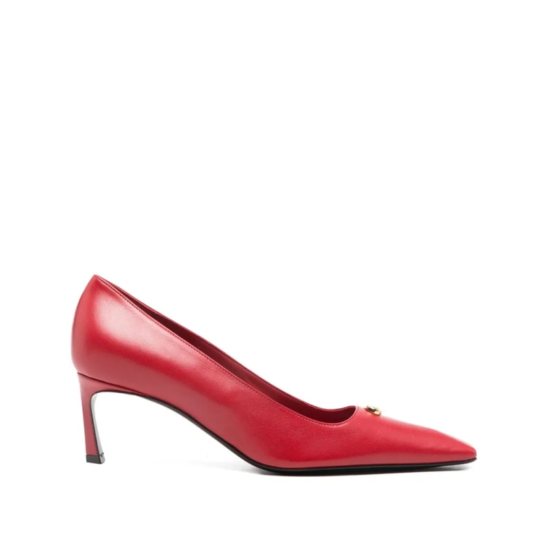 sergio rossi Escarpins Pointed-Toe Silk And Nylon Pump Red