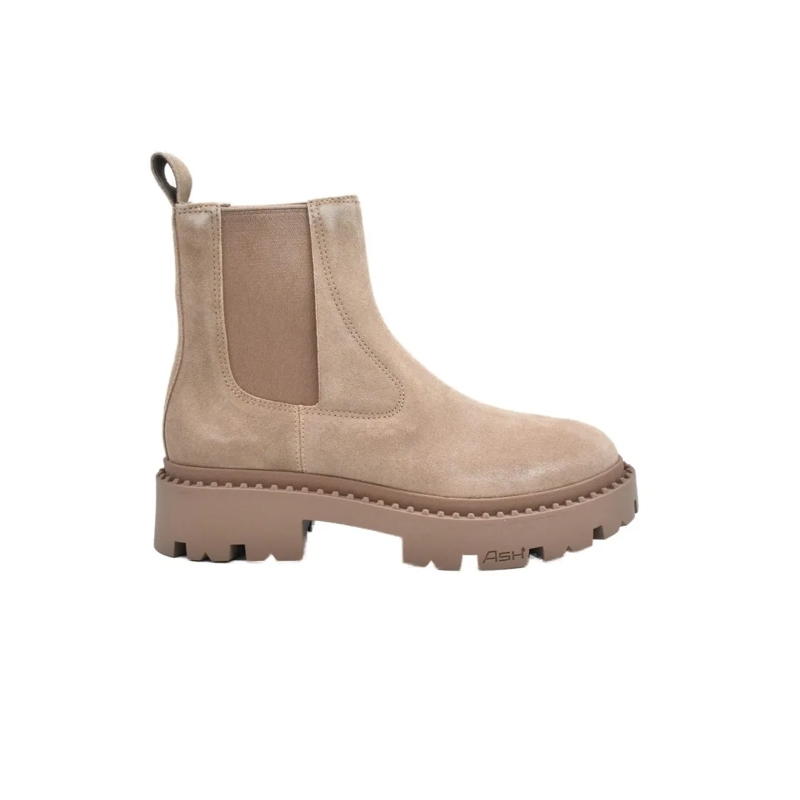 Ash Stiefel Nubuck Lace-Up Flat Shoes With Chunky Platform Sol Neutrals