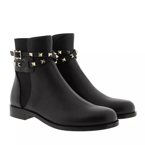 Valentino Garavani Rockstud Boots Leather Black Ankle Boot