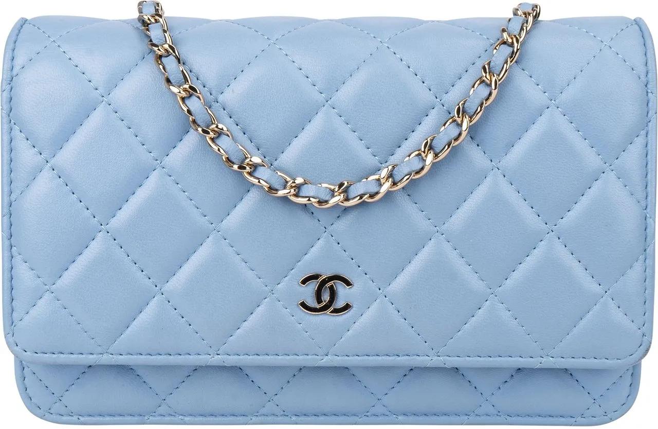 Chanel Crossbody Bags - Chanel Quilted Lambskin Wallet On Chain Crossbody - Gr. unisize - in Blau - für Damen