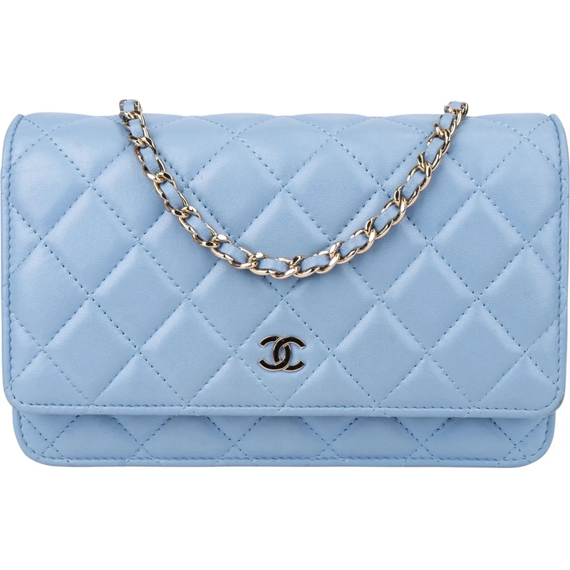 Chanel Tote Chanel Quilted Lambskin Wallet On Chain Crossbody  blau