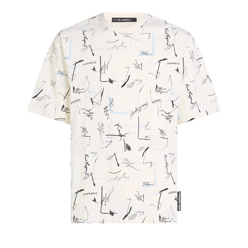 Karl Lagerfeld T-Shirt T-SHIRT MIT ALLOVER-PRINT beige