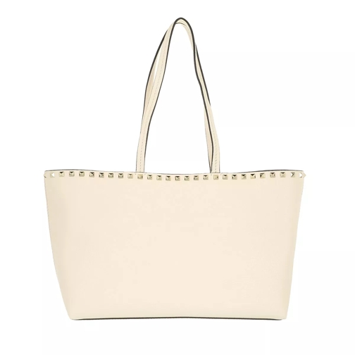 Valentino Garavani Rockstud Shopping Bag Calfskin Light Ivory Shopper
