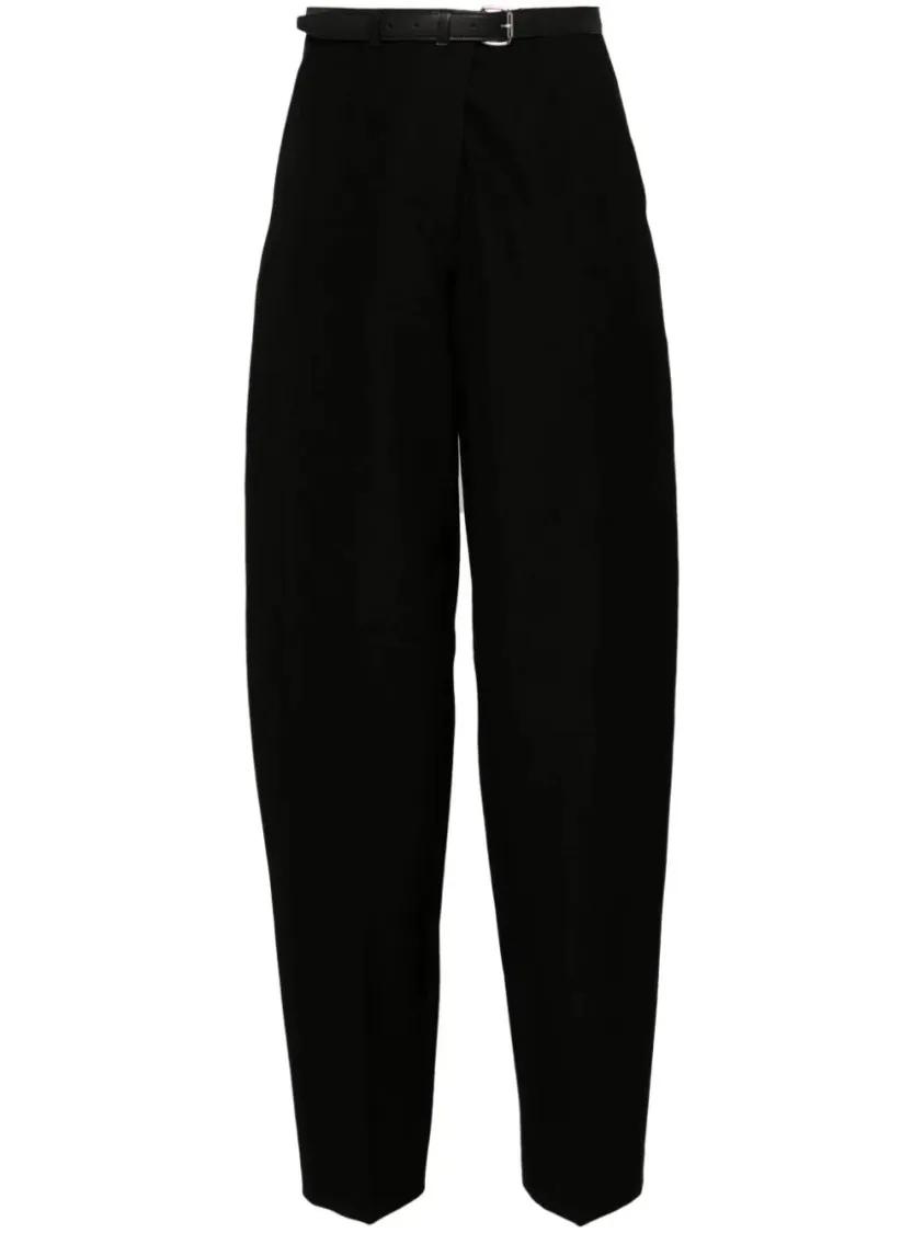 Thumbnail - Alexander Wang - Belted Wool Trousers - Größe 2 - schwarz