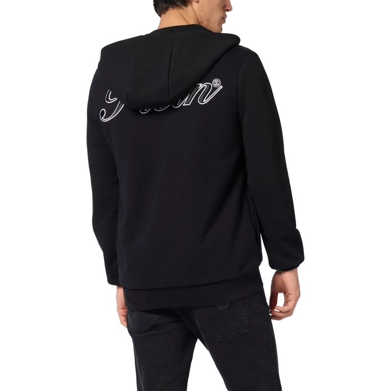 Philipp Plein Top Zip Hoodie Signature Embroidery schwarz(Image 2)