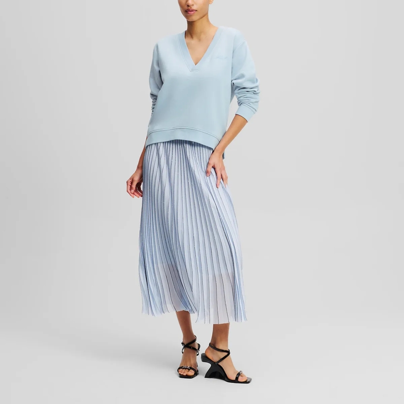 Karl Lagerfeld Sweatshirt SWEATSHIRT MIT V-AUSSCHNITT blau (Image 2)