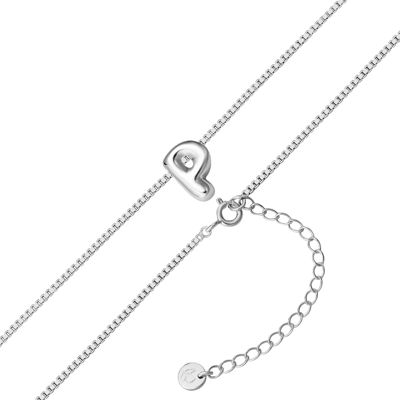 Glanzstücke München Mittellange Halskette Sterling Silber Halskette Buchstabe P silber(Image 3)