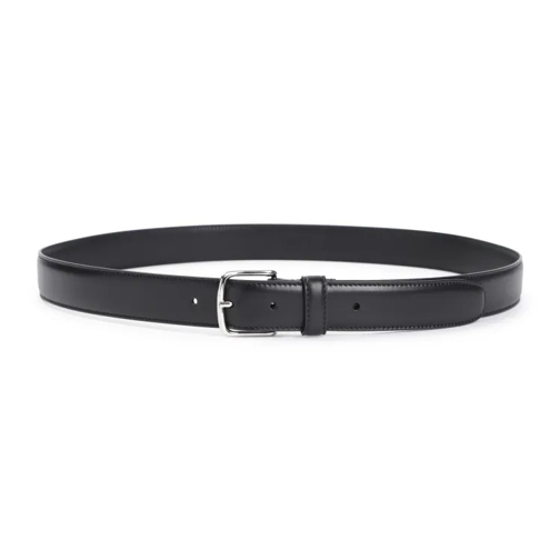 The Row Black Calf Leather Classic Belt Black Läderskärp