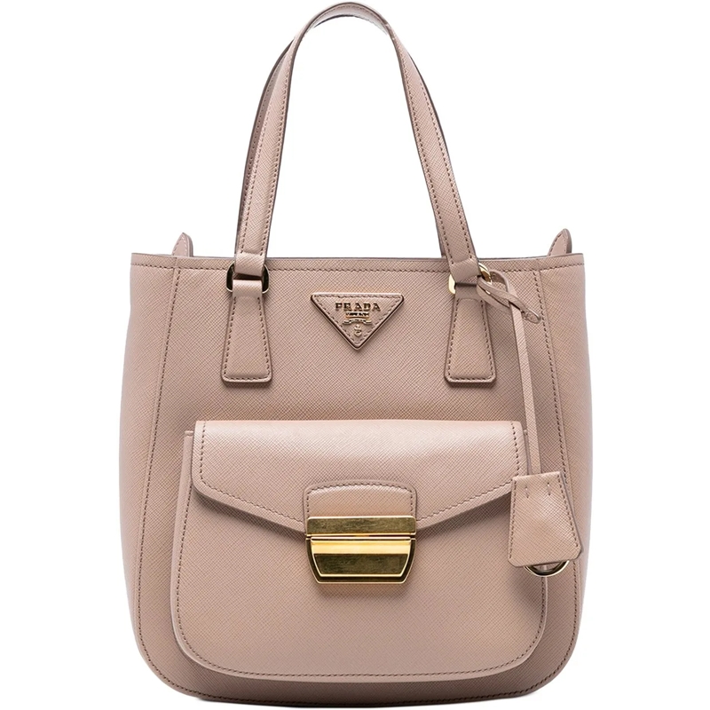 Prada Schultertasche Saffiano Lux Metropolis Tote braun