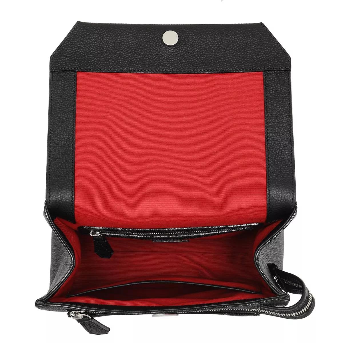 Lancel Crossbody bags Ninon Grained Leather Flap Bag Medium in zwart