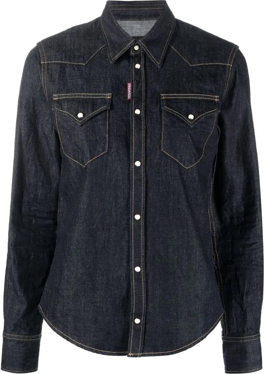 Thumbnail - Dsquared2 - Button-Down Blue Cotton Shirt - Größe 42 - blue
