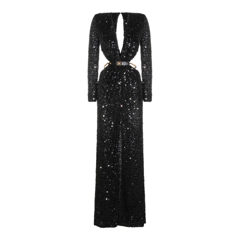 Elisabetta Franchi Avondjurk Timeless Black Dress Black