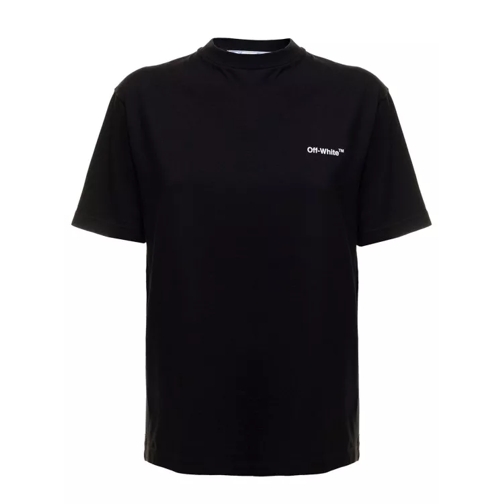 Off-White Black Cotton Diagonal T-Shirt With Logo Print Black 