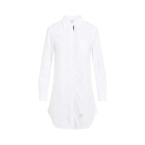 Thom Browne Mini-Kleider Thigh Length Point Collar Shirtdress White